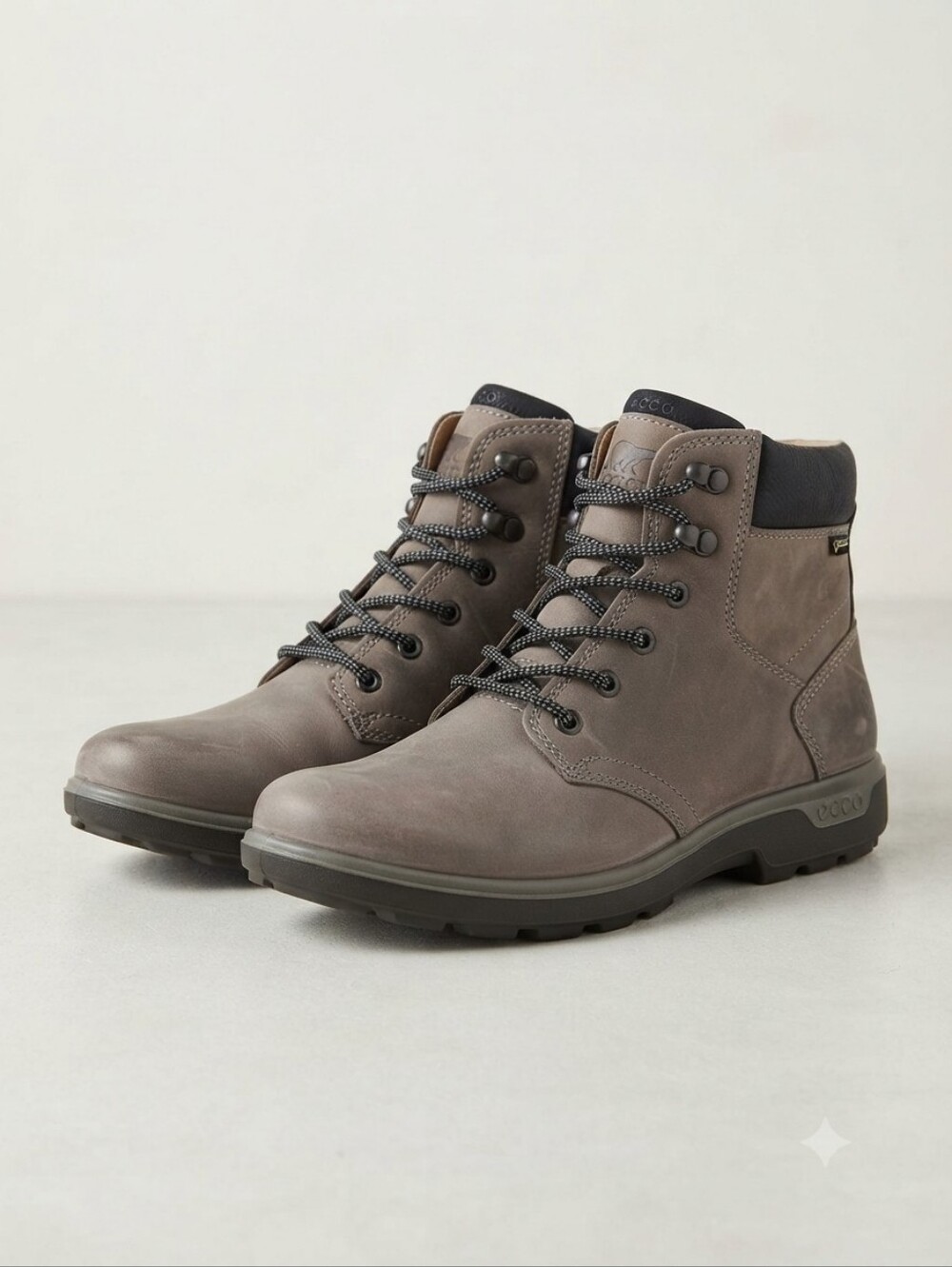 Ecco Men's Gray-Brown Leather Waterproof Trek Boot